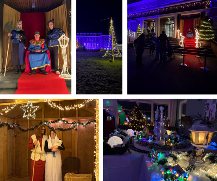 Een collage van kerstfoto's tijdens de Zideris kerstbeleving